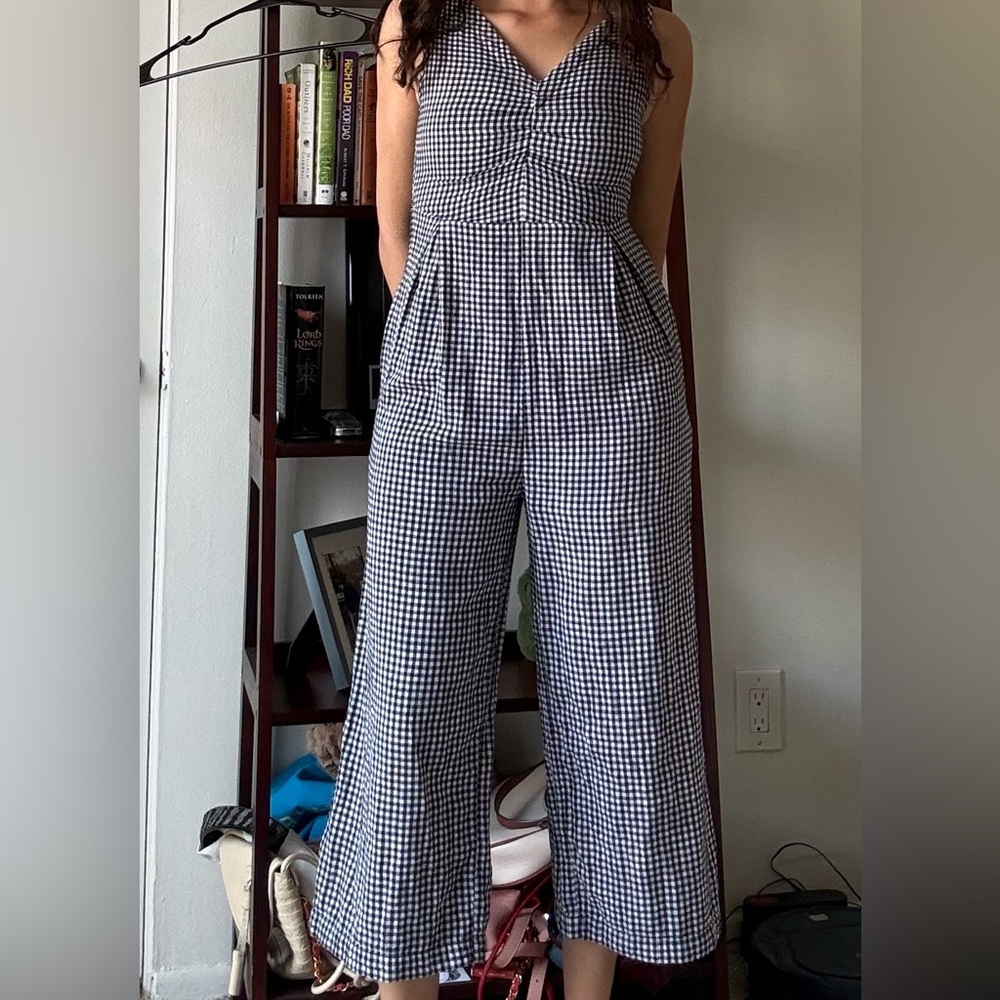 Chic Black and White Gingham Jumpsuit